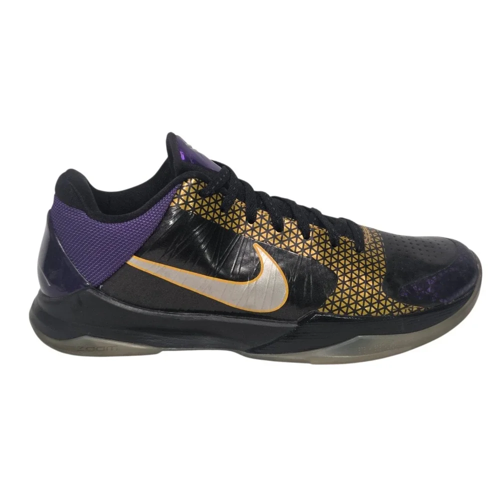 Nike Zoom Kobe V 5 Lakers POP Away 2010 Sz 10 Black Purple Vnds Carpe Diem